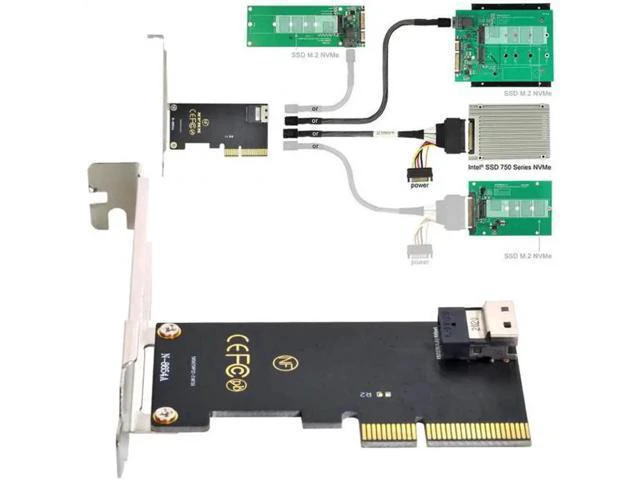 Alt view image 2 of 6 - SF-025+104 PCI-E 3.0 4.0 to SFF-8654 Slimline SAS Card Adapter and U