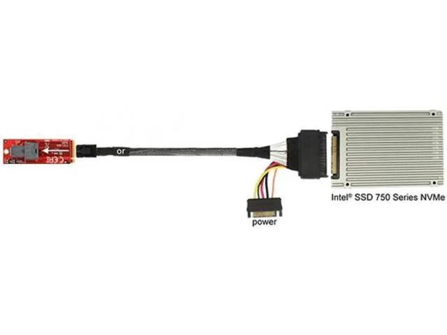 Alt view image 4 of 7 - M.2 SFF-8643 Card Adapter and U.2 U2 SFF-8639 NVME PCIe SSD Cable PCI