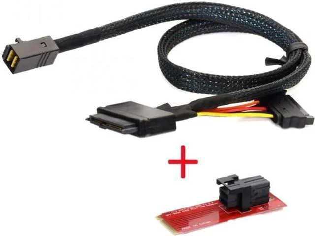 Alt view image 7 of 7 - M.2 SFF-8643 Card Adapter and U.2 U2 SFF-8639 NVME PCIe SSD Cable PCI