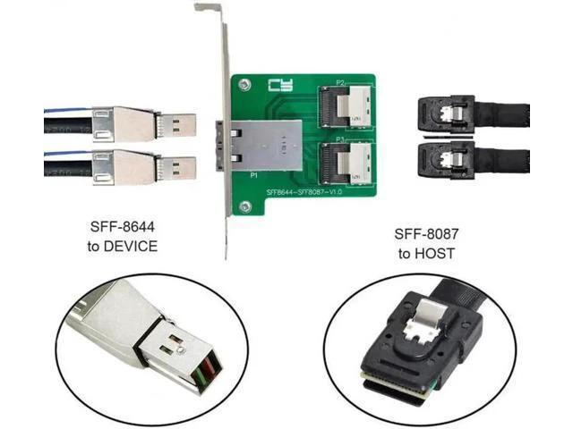 Alt view image 4 of 7 - Dual Ports Mini SAS HD SFF-8644 To Internal Mini SAS SFF-8087 PCBA Fe