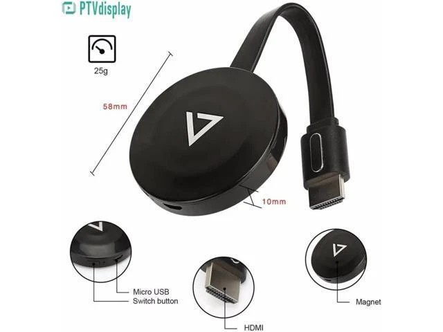 Alt view image 2 of 6 - PTV WiFi Display Dongle Adapter Receiver HDTV Projector Support Miracast DLNA Ai