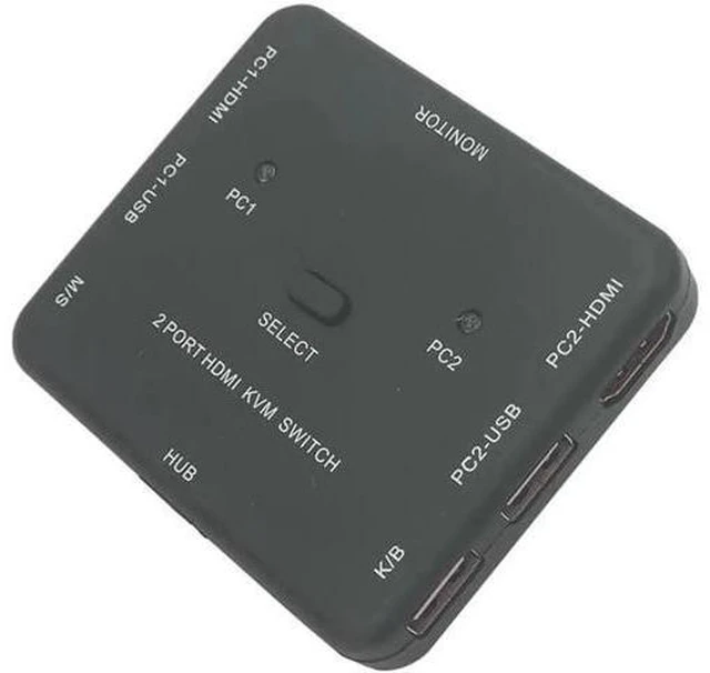 Alt view image 2 of 6 - USB HDMI KVM Switcher 2-port 4K HDMI USB Mouse&keyboard monitor selector sharing