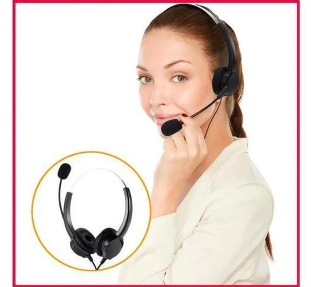 Main image of Professional Telephone Headset Clear Voice Noise Cancellation Call Center Binaur