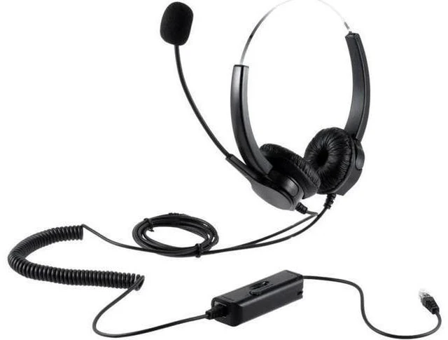 Alt view image 5 of 6 - Professional Telephone Headset Clear Voice Noise Cancellation Call Center Binaur