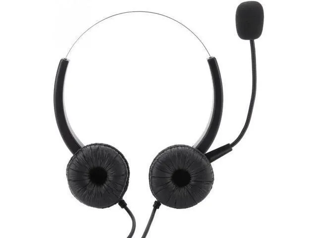 Alt view image 2 of 6 - Noise Cancelling Dual 3.5mm Plug Universal Call Center Headset 2.9m Long Cables