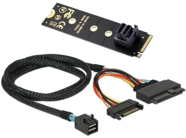 Alt view image 3 of 6 - SF-093+SF-094-BK 22X80mm 2280 M.2 SFF-8643 Card and U.2 U2 SFF-8639 N