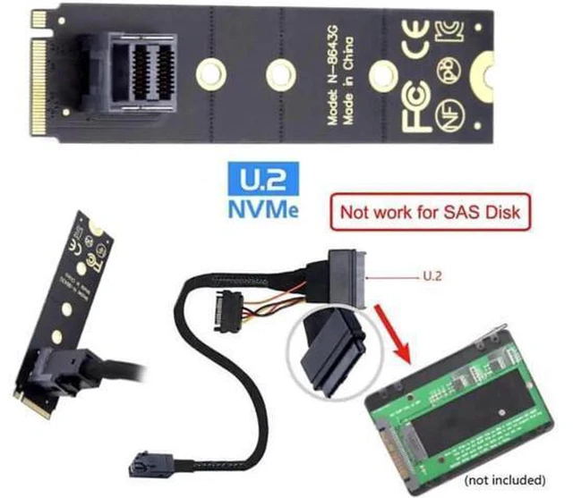 Alt view image 5 of 6 - SF-093+SF-094-BK 22X80mm 2280 M.2 SFF-8643 Card and U.2 U2 SFF-8639 N