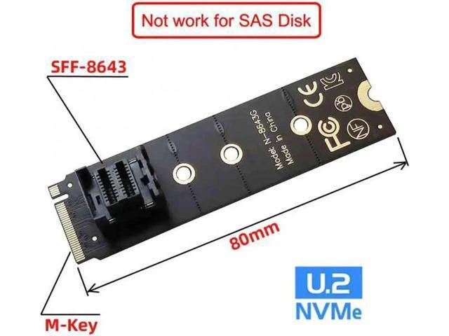 Alt view image 4 of 6 - SF-093+SF-094-BK 22X80mm 2280 M.2 SFF-8643 Card and U.2 U2 SFF-8639 N