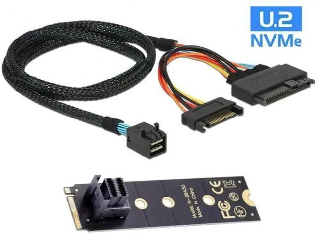 Alt view image 6 of 6 - SF-093+SF-094-BK 22X80mm 2280 M.2 SFF-8643 Card and U.2 U2 SFF-8639 N