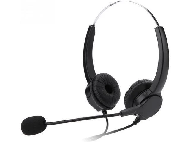 Alt view image 6 of 6 - Noise Cancelling Dual 3.5mm Plug Universal Call Center Headset 2.9m Long Cables