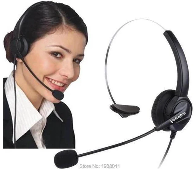 Main image of RJ9 plug headset for call center telephone headset with Noise cancelling microph
