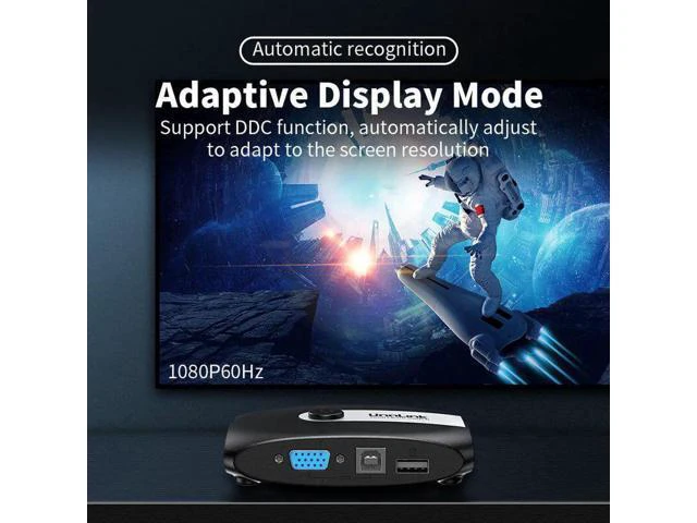Alt view image 6 of 6 - KVM Switch 2 In 1 Out 1080P 60Hz Video Switcher One Keyboard and Mouse control T