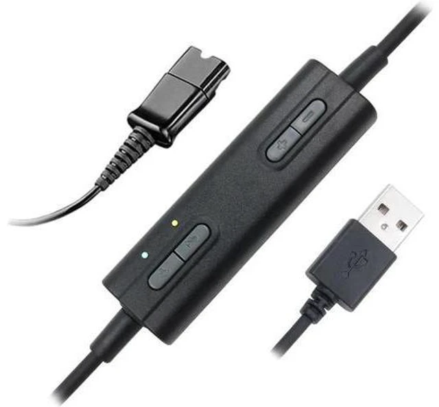 Alt view image 3 of 6 - QD Quick Disconnect to USB Plug adapter Call center headset buddy adapter QD to
