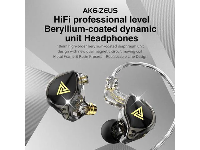 Alt view image 4 of 6 - QKZAK6-ZeusIn-earheadphones,monitoringheadphones, HlFlmoving-coil wired remote c