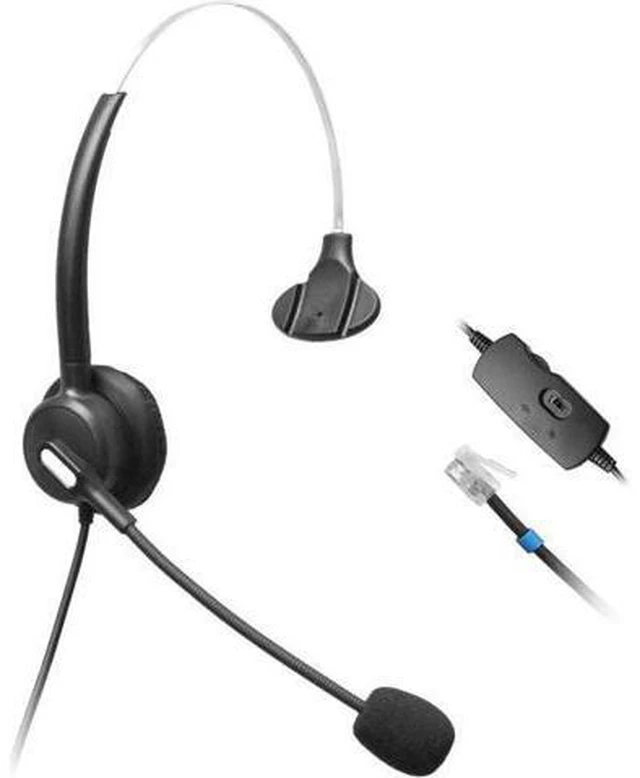 Main image of Wantek Call Center Telephone Headset Headphone with Mic Volume Mute Control for