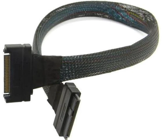 Alt view image 4 of 4 - 50cm U.2 U2 SFF-8639 NVME PCIe SSD Cable Male to Female 68pin Extensi