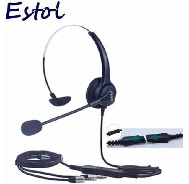 Main image of HD voice professional computer dual 3.5 mm plug with QD cable call center headse