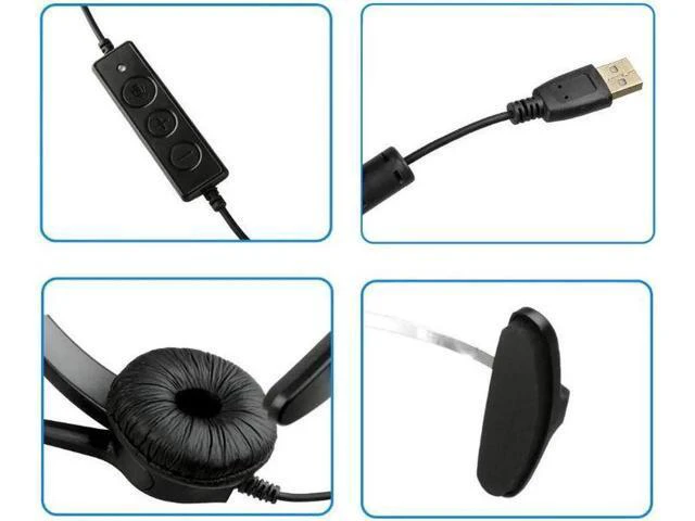 Alt view image 3 of 4 - Call Center Noise Cancelling Corded Monaural Headset Headphone with Mic Mircroph