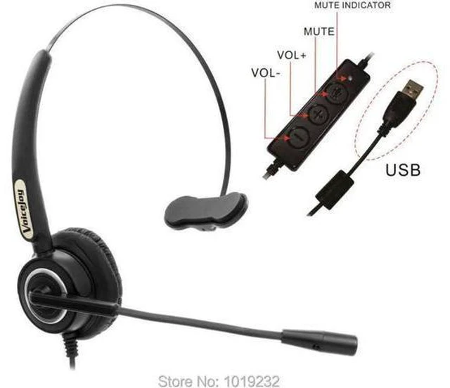 Main image of Call center headset with microphone USB plug headphone for computer and PC Volum