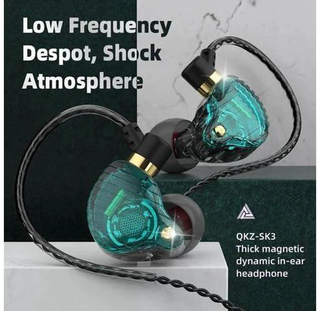 Alt view image 2 of 4 - QKZ SK3 Dynamic Headphone HiFi Audio Headphones with Microphone, Line ControlCom