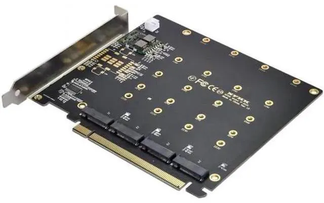 Main image of 4X NVME M.2 AHCI to PCI-E Express 3.0 Gen3 X16 Raid Card with Fan VRO