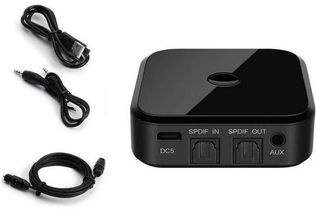 Alt view image 5 of 6 - 4.1 Wireless Bluetooth Receiver TX16 3.5mm Apt-x Wireless Stereo Adapter With Op