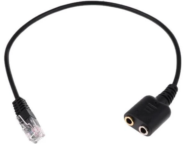 Main image of Call Center Telephone RJ9 Headset Headphone + Dual 3.5mm RJ9 Adapter Cable