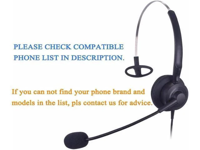 Alt view image 3 of 6 - Wantek Call Center Headset Headphone with Mic for Avaya 1416 2420 5410 Aastra 67