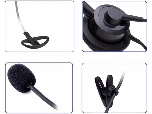 Alt view image 5 of 6 - Wantek Call Center Headset headphone with Mic for Panasonic IP phones KX-T2260 K