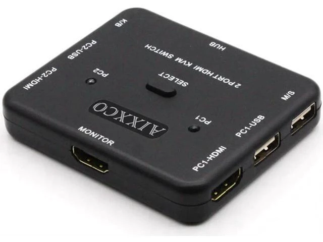 Alt view image 4 of 6 - HDMI KVM Switch 1.4v Switcher 2 Port PCs Sharing 2 Devices for Keyboard Mouse Pr