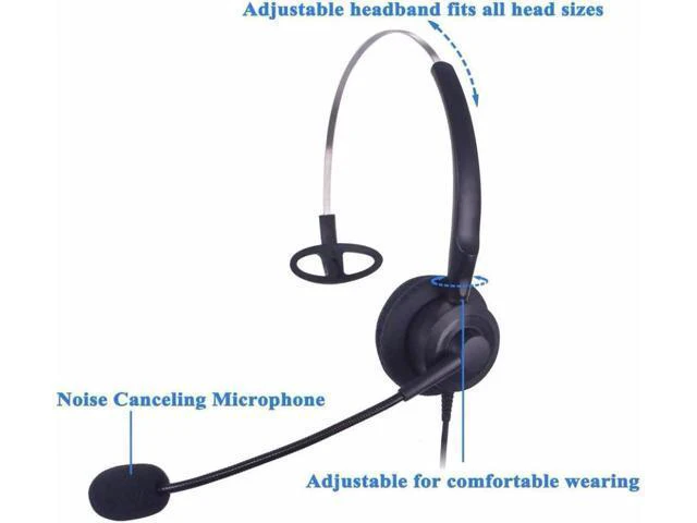 Alt view image 5 of 6 - Wantek Call Center Headset Headphone with Mic for Avaya 1416 2420 5410 Aastra 67