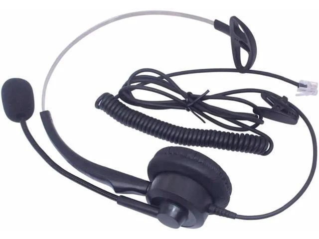 Alt view image 2 of 6 - Wantek mono Call Center Headphone Headset with Mic RJ11 for Avaya 1608 1616 9620