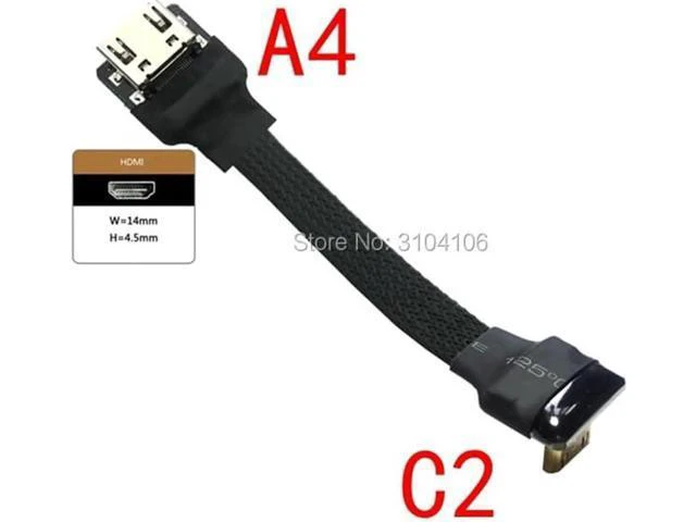Alt view image 3 of 6 - Mini HDMI Micro HDMI Adapter 5cm-50cm FPC Ribbon Flat HDMI 2.0 Cable shielded fo