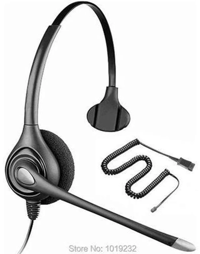 Main image of Mono RJ9 plug headset with Quick Disconnect cord phone headset call center offic