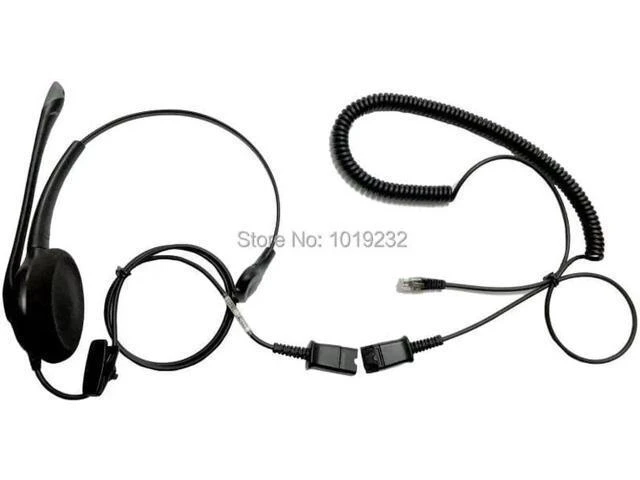 Alt view image 5 of 6 - Mono RJ9 plug headset with Quick Disconnect cord phone headset call center offic