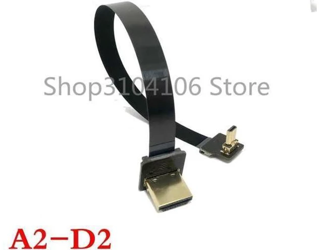 Alt view image 2 of 6 - A2 FPV Micro HDMI Mini HDMI degree Adapter 5cm-100cm FPC Ribbon Flat HDMI Cable