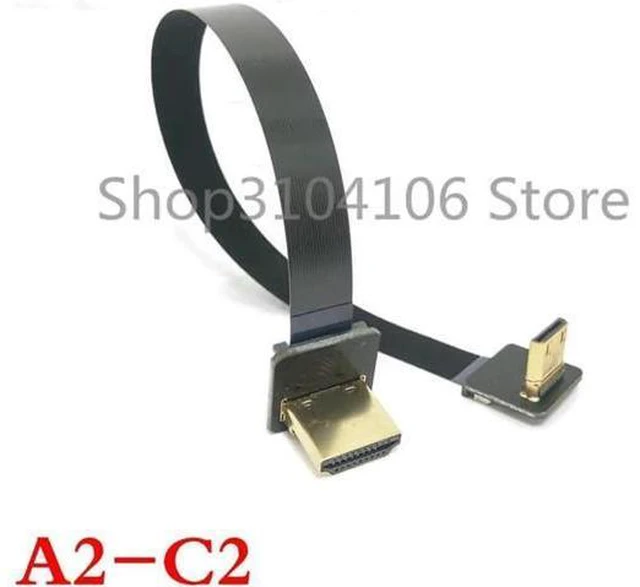 Alt view image 3 of 6 - A2 FPV Micro HDMI Mini HDMI degree Adapter 5cm-100cm FPC Ribbon Flat HDMI Cable