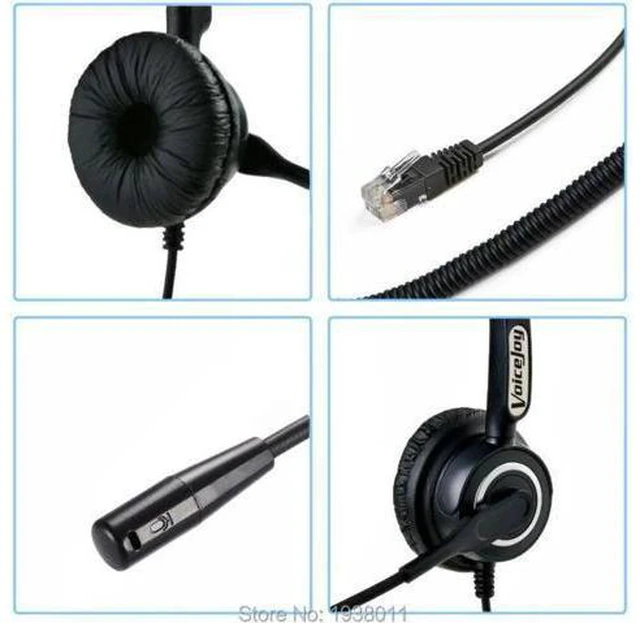 Alt view image 4 of 4 - Professional light weight headset for call center office headset with micophone