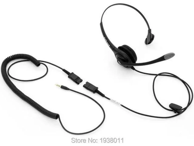 Alt view image 4 of 5 - Monaural RJ9/RJ10 connector headset wtih QD (Quick Disconnect) cable Noise cance