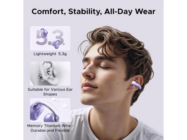 Alt view image 6 of 7 - UGREEN Open Ear Wireless Headphones Bluetooth 5.4, 12mm Driver Sports Earphones