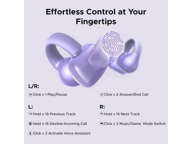 Alt view image 7 of 7 - UGREEN Open Ear Wireless Headphones Bluetooth 5.4, 12mm Driver Sports Earphones