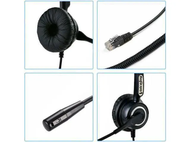 Alt view image 2 of 3 - Call center headset with RJ9 plug office headset with noise canceling microphone