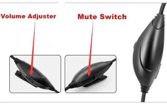 Alt view image 2 of 6 - 2.5mm plug phone headset call center headset, QD cord, Volume and Microphone Mut