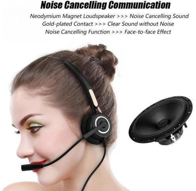 Alt view image 6 of 6 - Fashionable Call Center USB Headset Light Weight Noise Cancelling USB Call Cente
