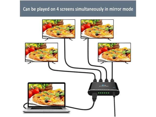 Alt view image 2 of 6 - 1 In 4 Out HDMI Splitter 4K*2K 3D 1x4 HDMI Splitter Full Ultra HD Support 3D & 4
