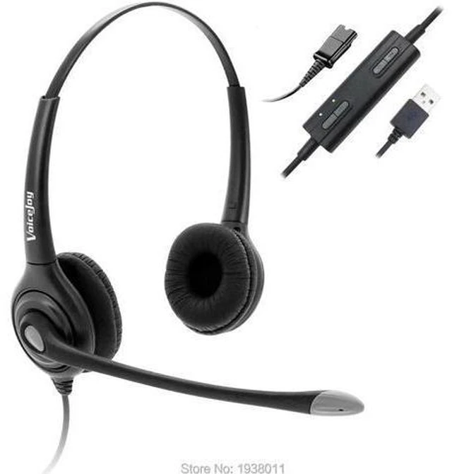 Main image of USB Plug Corded Headphone for laptop,PC,computer, Call Center Noise Cancelling H