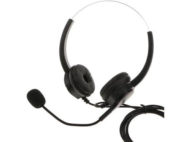 Alt view image 2 of 6 - Over-Head Call Center Telephone Headsets Adjustable w/ Mic Noise Cancelling