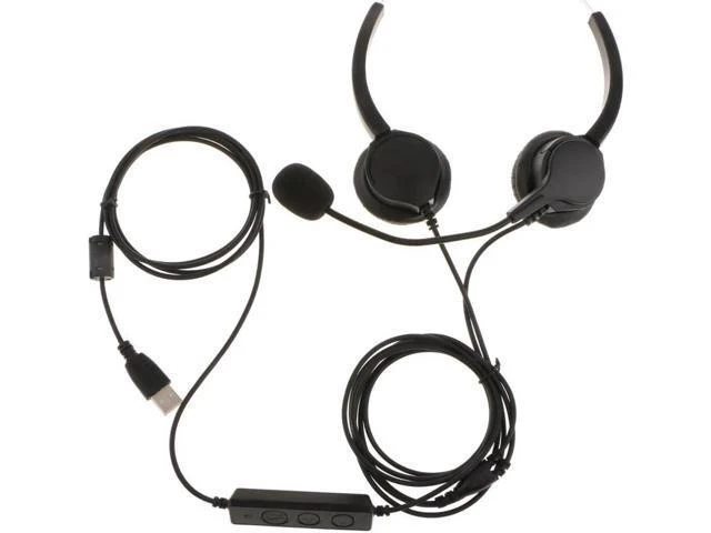 Alt view image 4 of 6 - Over-Head Call Center Telephone Headsets Adjustable w/ Mic Noise Cancelling