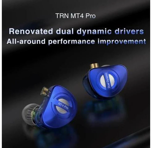 Alt view image 3 of 5 - TRN MT4 Pro in Ear Monitor,Dual Dynamic HiFi Earphones,10mm DLC IEM,6mm Titanium