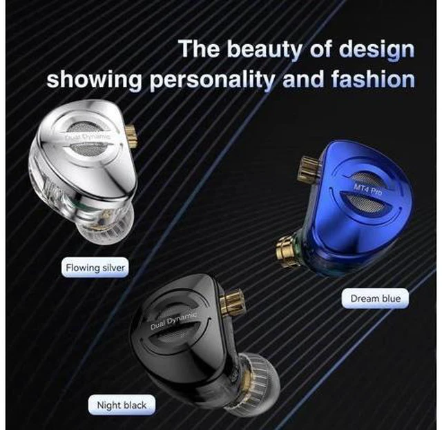 Alt view image 5 of 5 - TRN MT4 Pro in Ear Monitor,Dual Dynamic HiFi Earphones,10mm DLC IEM,6mm Titanium